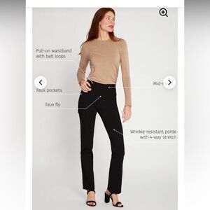 🎁Like New! Women's Betabrand Black/Gray Heather Trouser Pants Long Length- Large